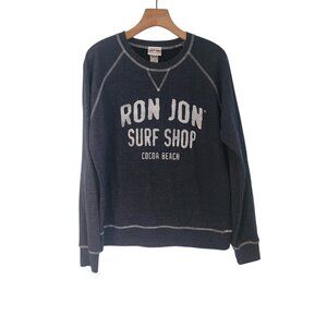 RonJon Surf Shop Sweatshirt Cocoa Beach Florida Blue Gray Medium‎ Crewneck